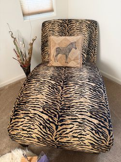 Animal Print Zebra/Tiger Upholstered Accent Chair – Statement Piece