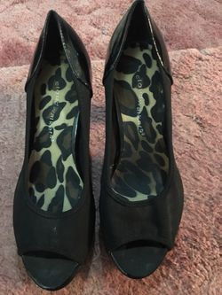 Black Heels w/mesh sides Size 10