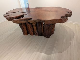 vintage California Redwood natural live edge burl desk