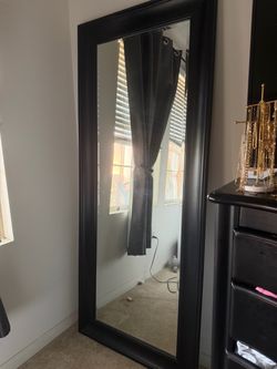 Large Black Frame Floor Mirror