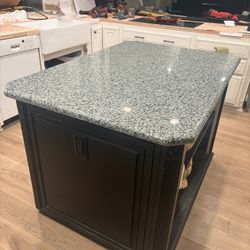 Black And Gray Granite Counter Slab