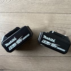 Makita 5.0 18v batteries 