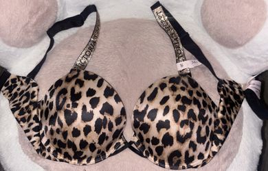 New Leopard Diamond Print Victoria Secret Push Up Bra Size 34D