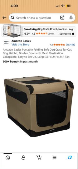 Amazon Basics Portable Soft Dog Crate Large