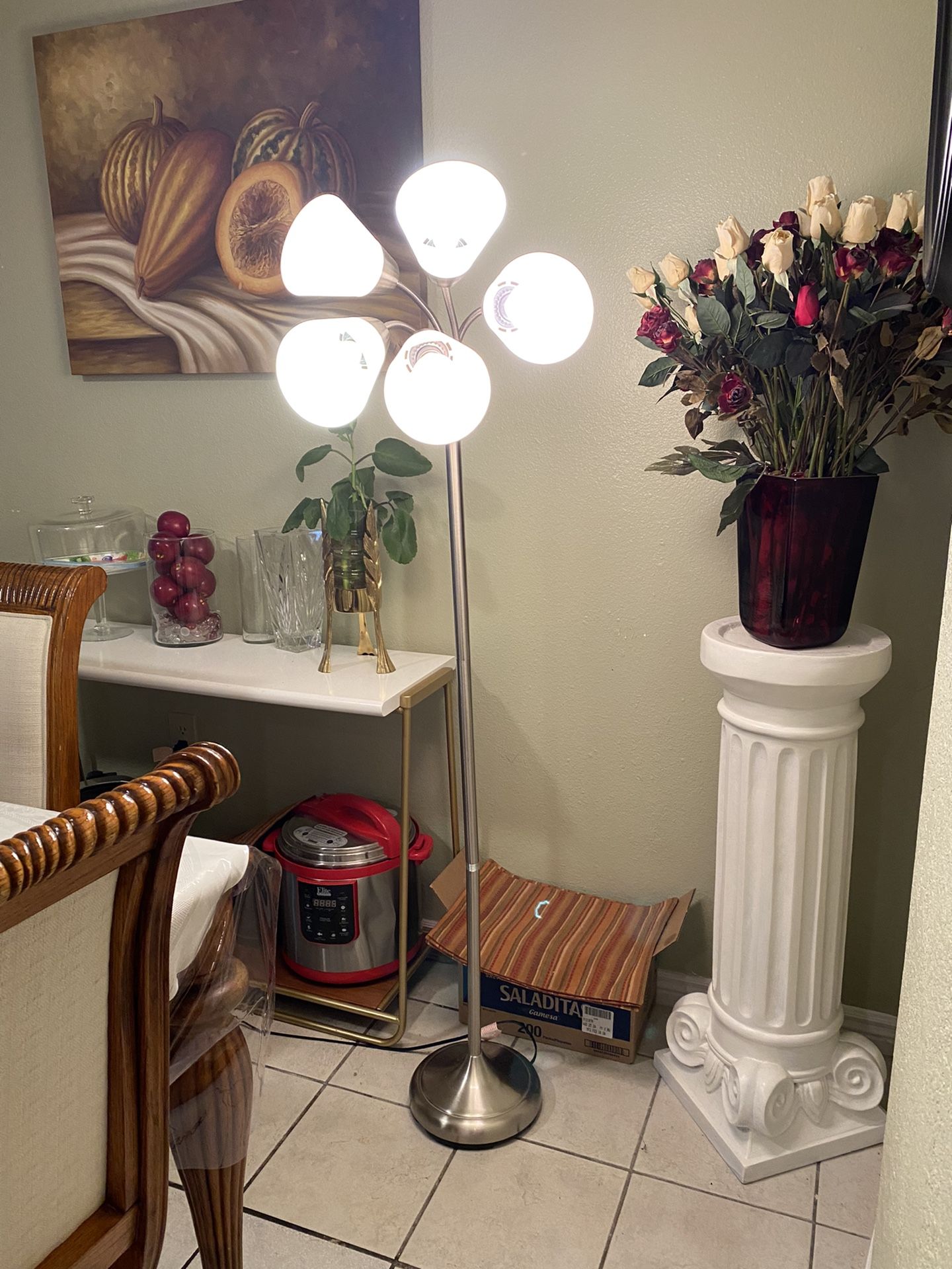 FLOOR 3 WAYS LAMP 66” H. NORMAL WEAR $40.00 ENGLISH -SPANISH