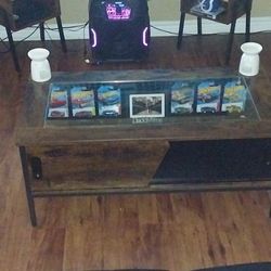 GLASS TOP LED GAMING COFFEE TABLE
