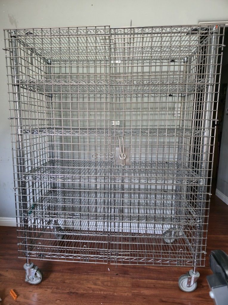 48x24x69 Rolling Security Cart Intermetro High Quality Heavy Duty