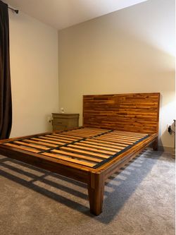 Wooden Bed Frame with Headboard