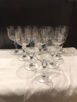 Vintage Baccarat crystal water glasses- “Normandie” pattern - set of 10