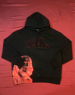 New L-XL Black SDL Hoodie With Rhinestones