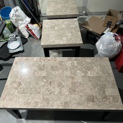 Bobs Montibello beige Marble coffee table And Side Tables