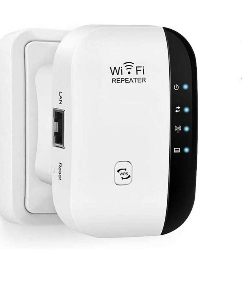 Range Extender 300Mbps Wireless Repeater 2.4G Internet Signal Booster Superboost Amplifier Supports Repeater/AP, 2.4G Network with Integrated Antennas