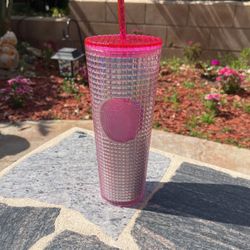 Starbucks Summer 2023Iridescent Bubblegum Gradient Grid 24oz Cold Cup