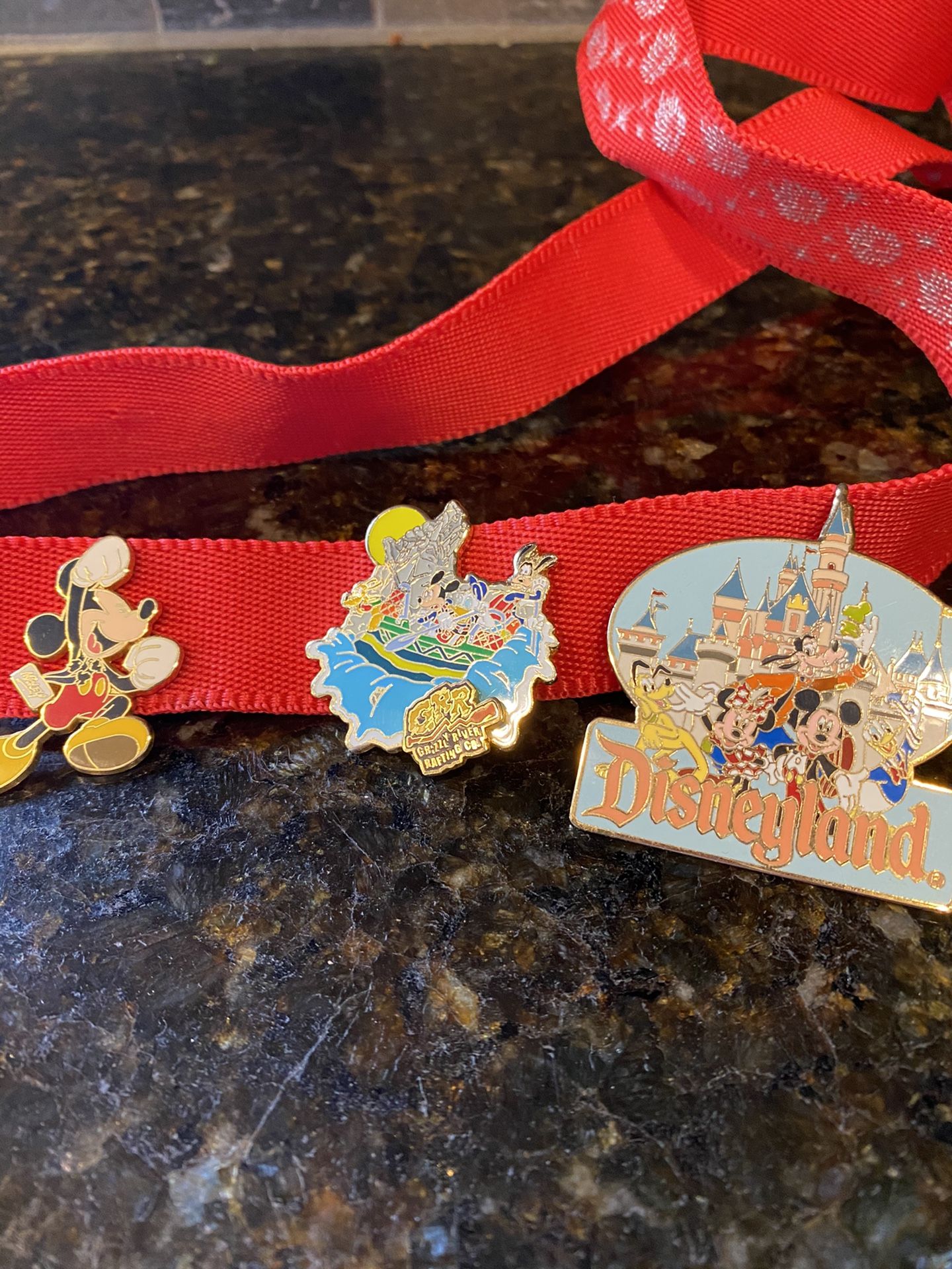 2003 Disney pins and lanyard Disneyland