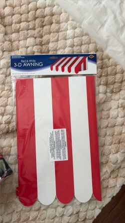 Red and White 3-D Awning