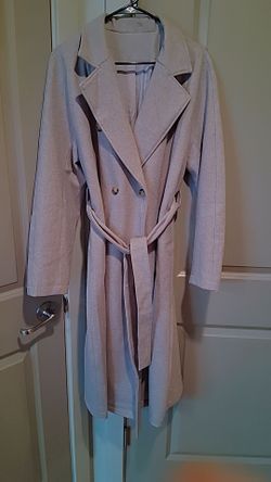 Long Light Grey Pea Coat *BRAND NEW*