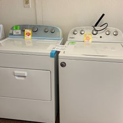 WHIRLPOOL WASHER AND DRYER SET WTWDW WED49STBW U1