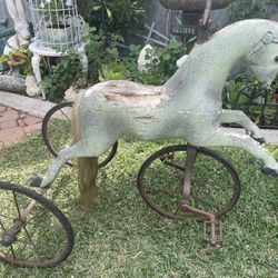 Antique Wooden Pony /Horse Tricycle