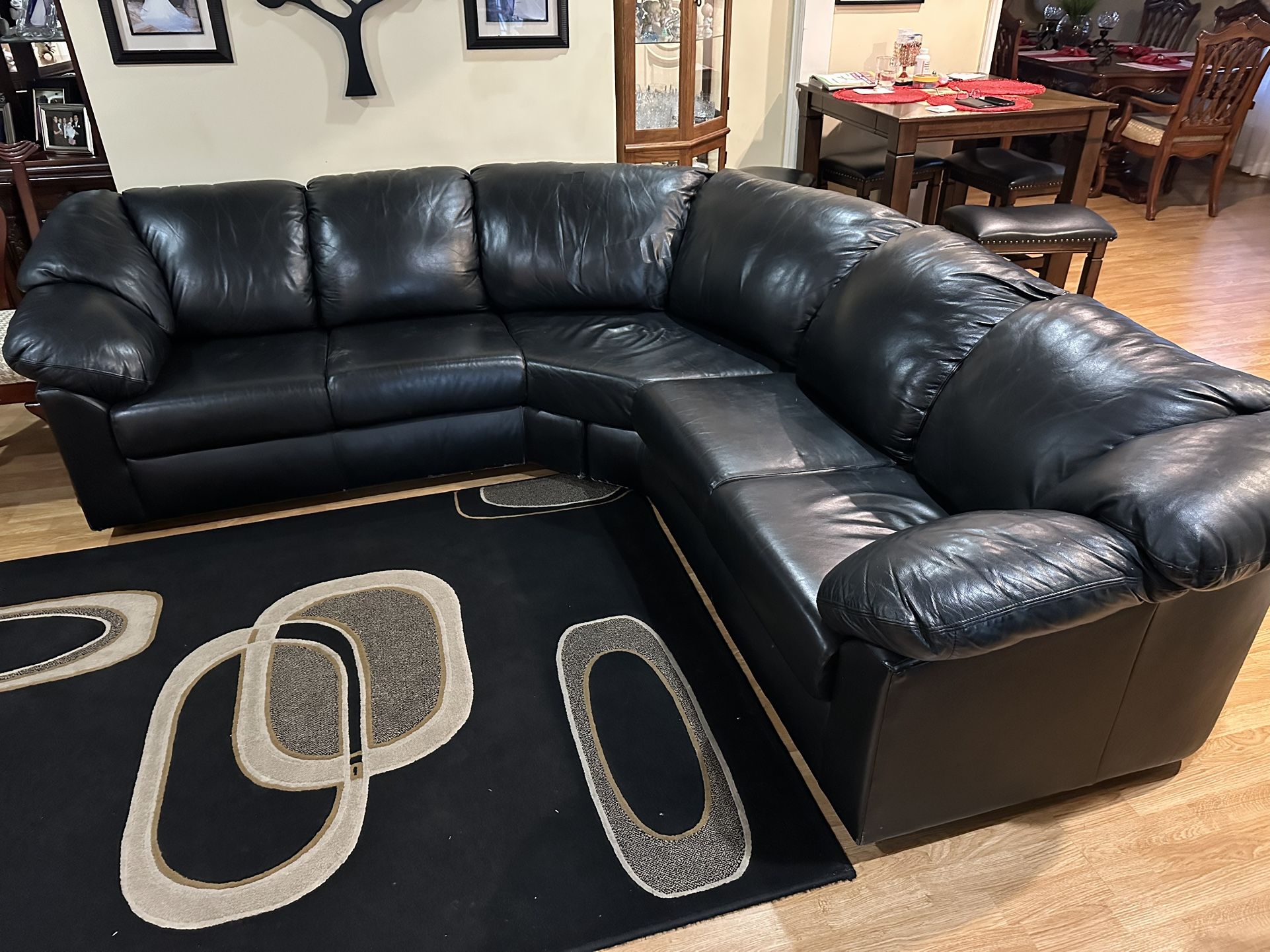 Black Leather Sectional Sofa