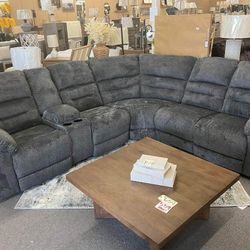 Nettington Smoke Power Reclining Sectionals Sofas Couchs With İnterest Free Payment Options 