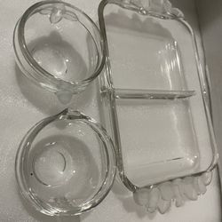 Glass 3 Pc Crystalique Condiment Set 