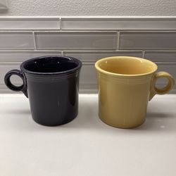 Fiestaware Mugs Dark Purple & Yellow 6 For $25