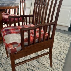 Wood dinning chairs ($100 ea. armless 6 total, $150 ea. arm 2 total)