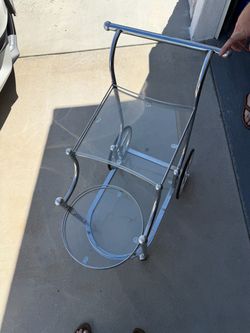 Glass bar cart