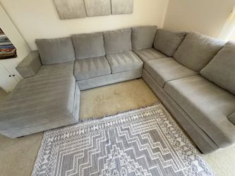 Grey L-Shaped Sectional Sofa with Chaise