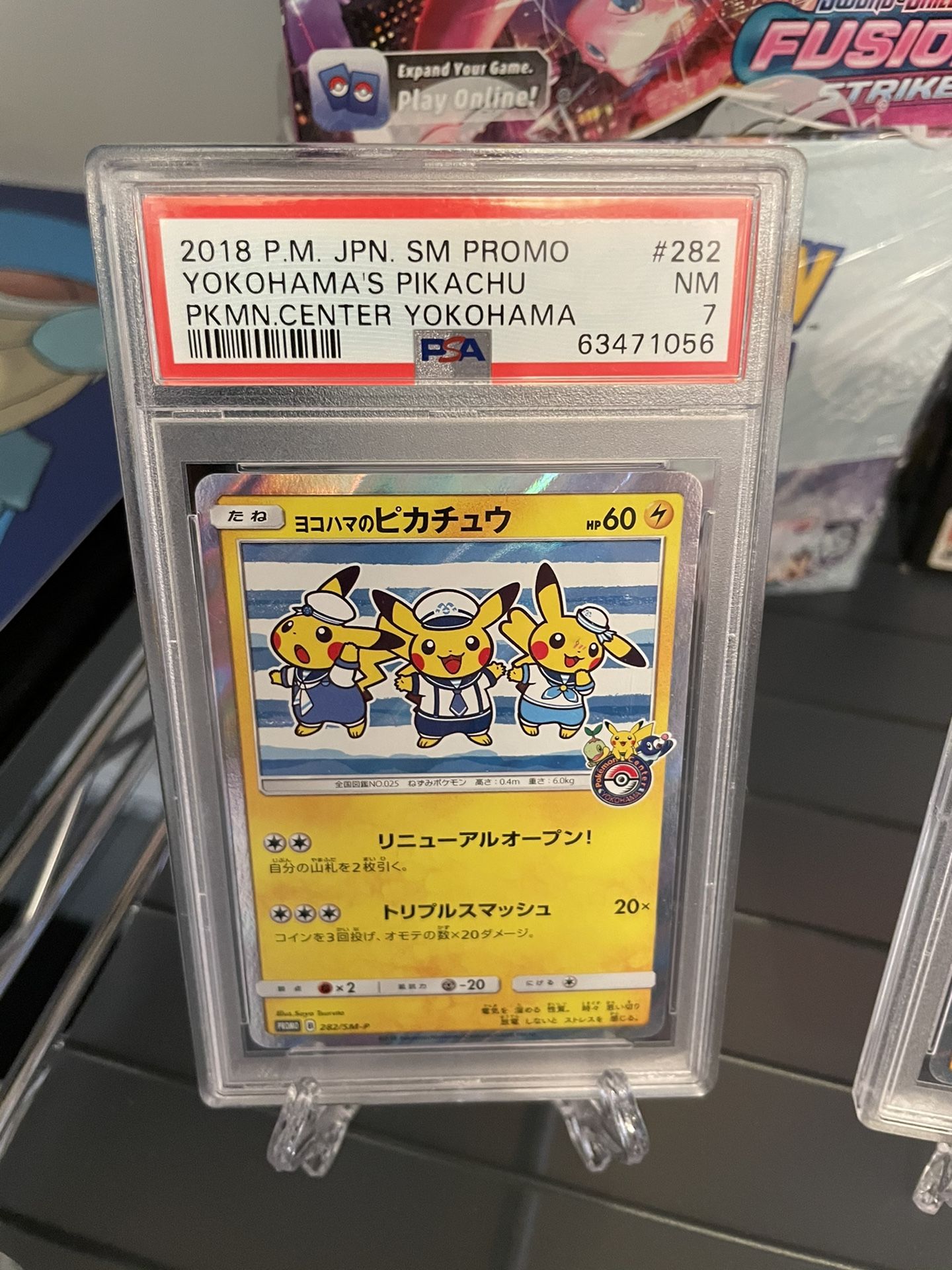 Pokemon Card Yokohama Pikachu PSA7 282/SM-P Promo Japanese Limited Holo Rare