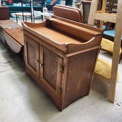 Vintage solid wood dry sink cabinet. Changing table? Coffee station?