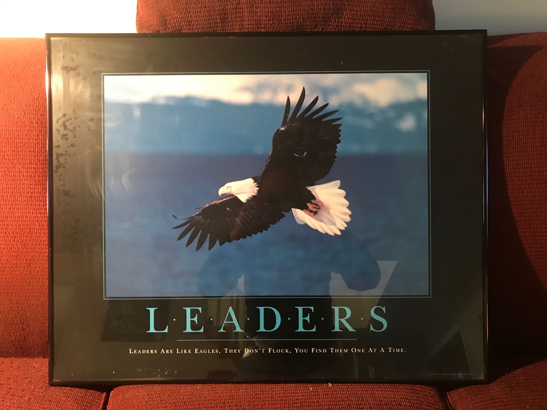 Motivational photos/pictures in large frames.