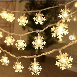 Snowflake LED String Lights Warm White