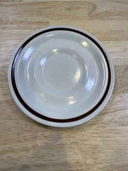 Vintage Stoneware Saucer Brown Rim 5 Inch Japan Replacement PieceGenuine