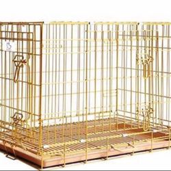 Gold Traveling Cage For Pets 