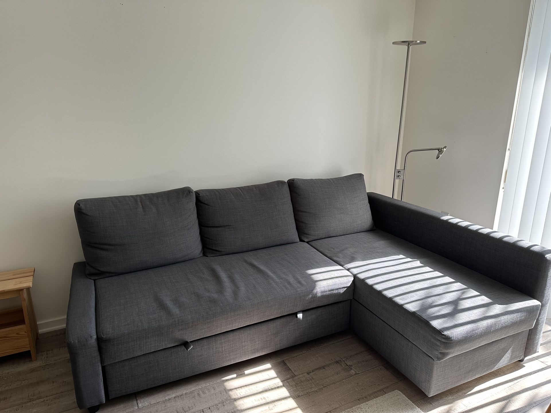 Sleeper sectional,3 seat W/Storage,Dark grey