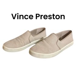Vince Preston Natural Linen Sneakers 