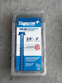 Tapcon Heavy Duty Concrete screw 3/8 x 4”
