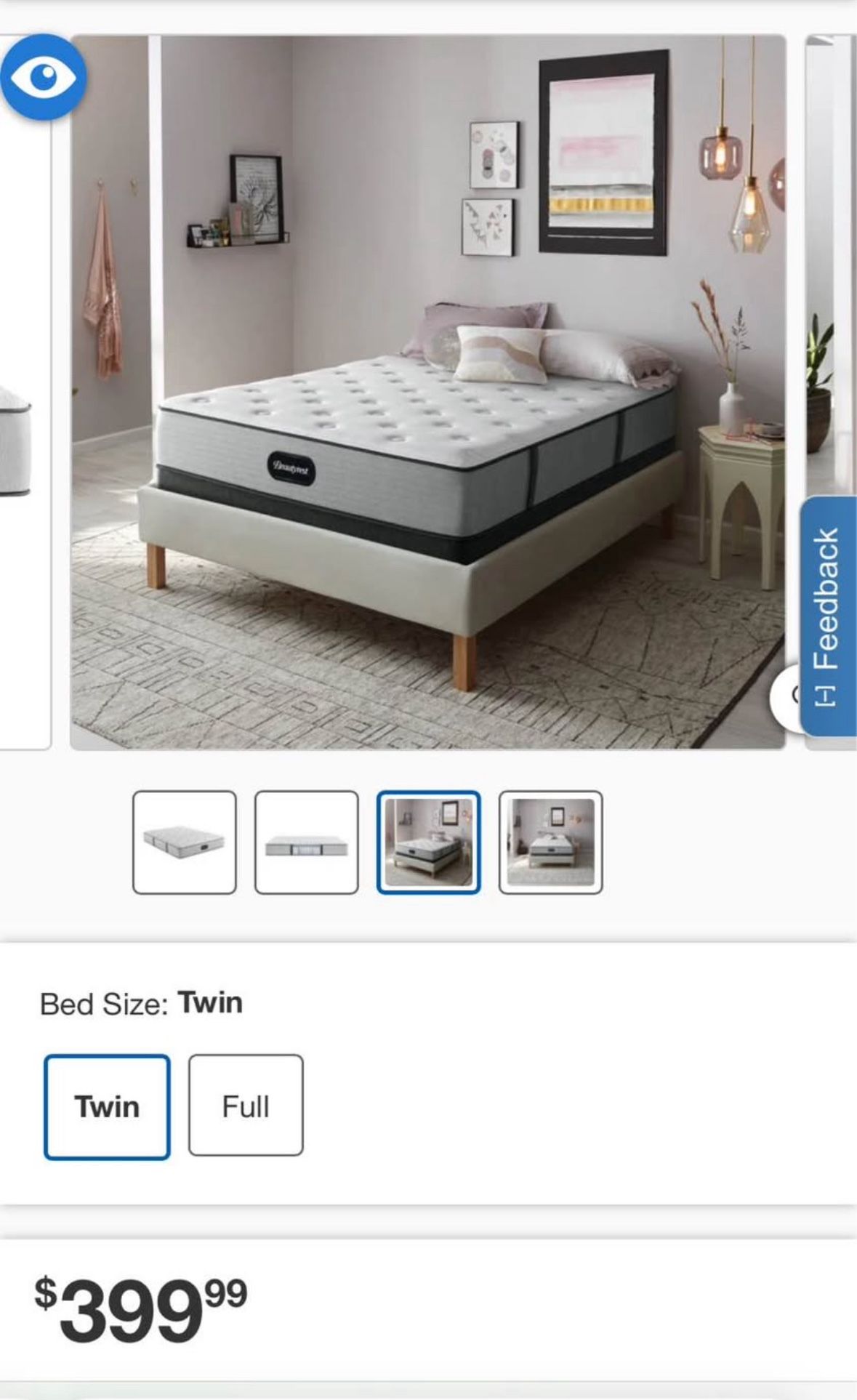 Beauty rest 12” Twin Mattress