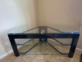 Black 3-Tier Glass TV Stand