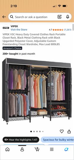 Portable closet rack