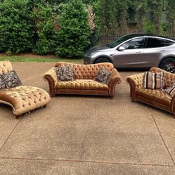 3 Piece Britney couch set.Sofa, loveseat, and chaise. Retails at $5000