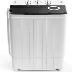 New Portable Washing Machine, 17.6 lbs Capacity Twin Tub 11 lbs Washer and 6.6 lbs Spinner