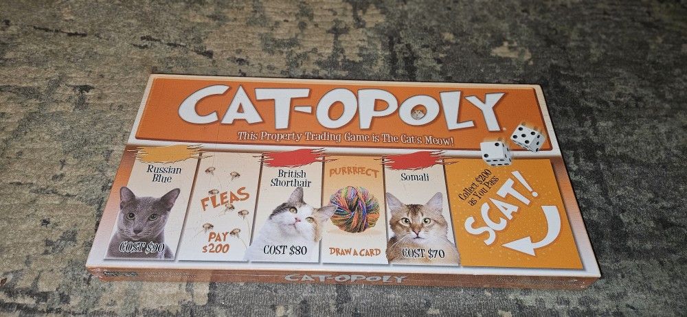 CAT-OPOLY Monopoly Themed Board Game. Brand New & Factory Sealed!