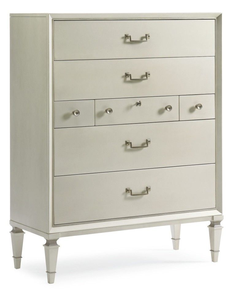Caracole - Pearl Drop - Pearly White 7-Drawer Dresser 42"W x 54"H x 19"D