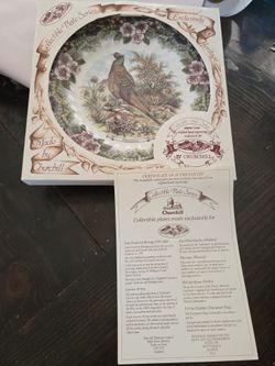 Churchill England Heritage Collectible Plate "Phasiana" Pheasant – Box & COA