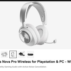 SteelSeries Arctis Nova Pro Wireless Multi-System Gaming Headset — Neodymium Magnetic Drivers — Active Noise Cancellation — 2 Battery System — ClearCa