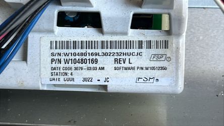 Kenmore W10480169 main board