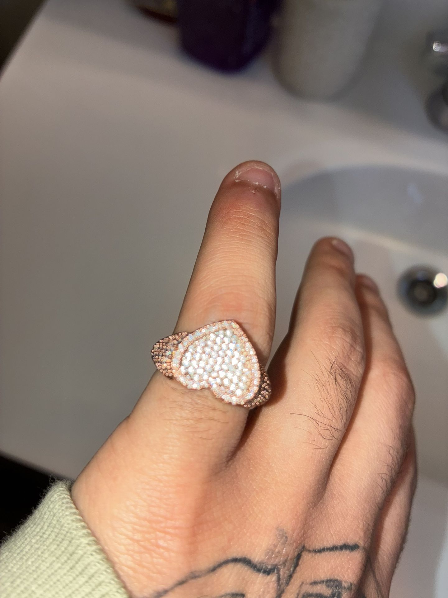 High Quality Gold Over Silver Ring Moissanite 