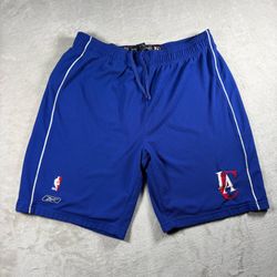 Vintage Reebok Los Angeles Clippers Shorts Mens XL Blue NBA Mesh Basketball#1462